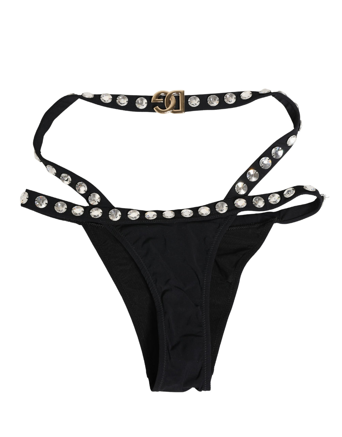 Bas de bikini Dolce & Gabbana noir orné de cristaux