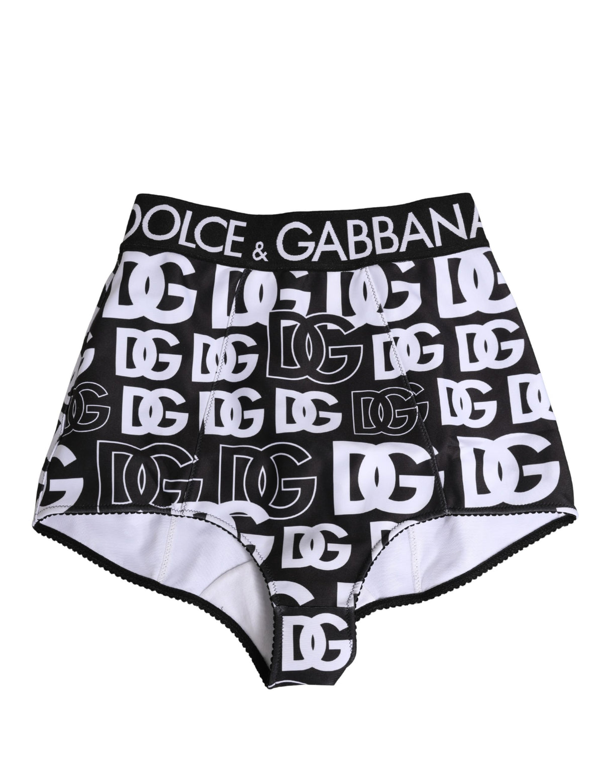 Ropa interior de faja con cintura y logotipo DG en blanco y negro de Dolce & Gabbana