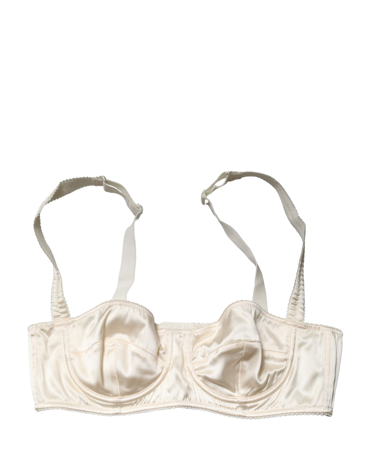 Sujetador Balconette con Aros Semiacolchado en Blanco Crudo Dolce & Gabbana Ropa Interior