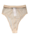 Dolce & Gabbana Beige Silk Blend High Waist Brief Panty Underwear