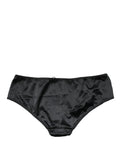 Dolce & Gabbana Black Silk Stretch Mid Waist Brief Panty Underwear