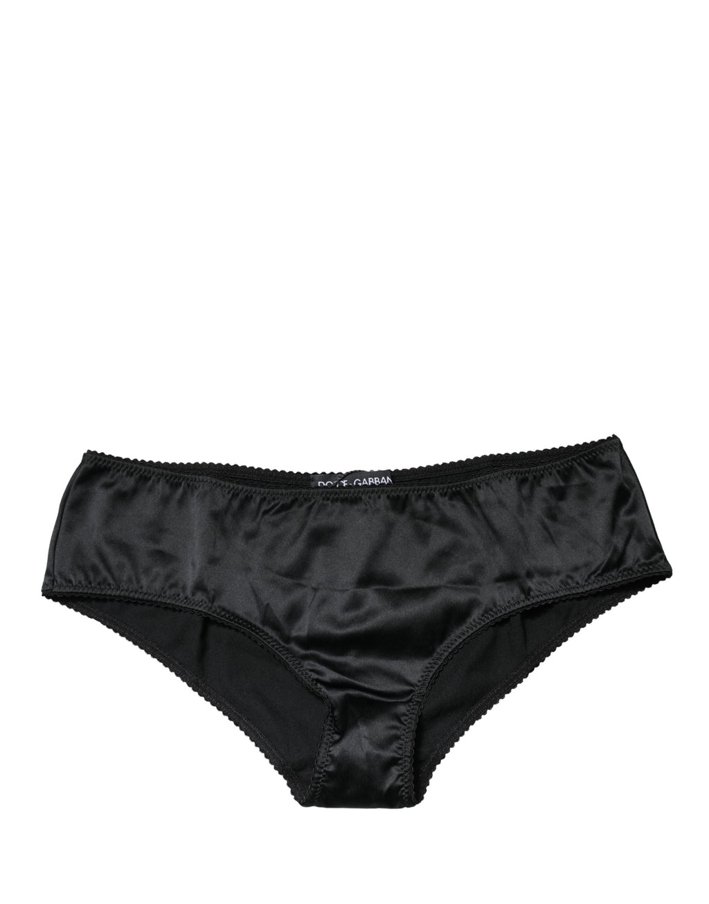 Slip taille mi-haute Dolce & Gabbana en soie noire extensible