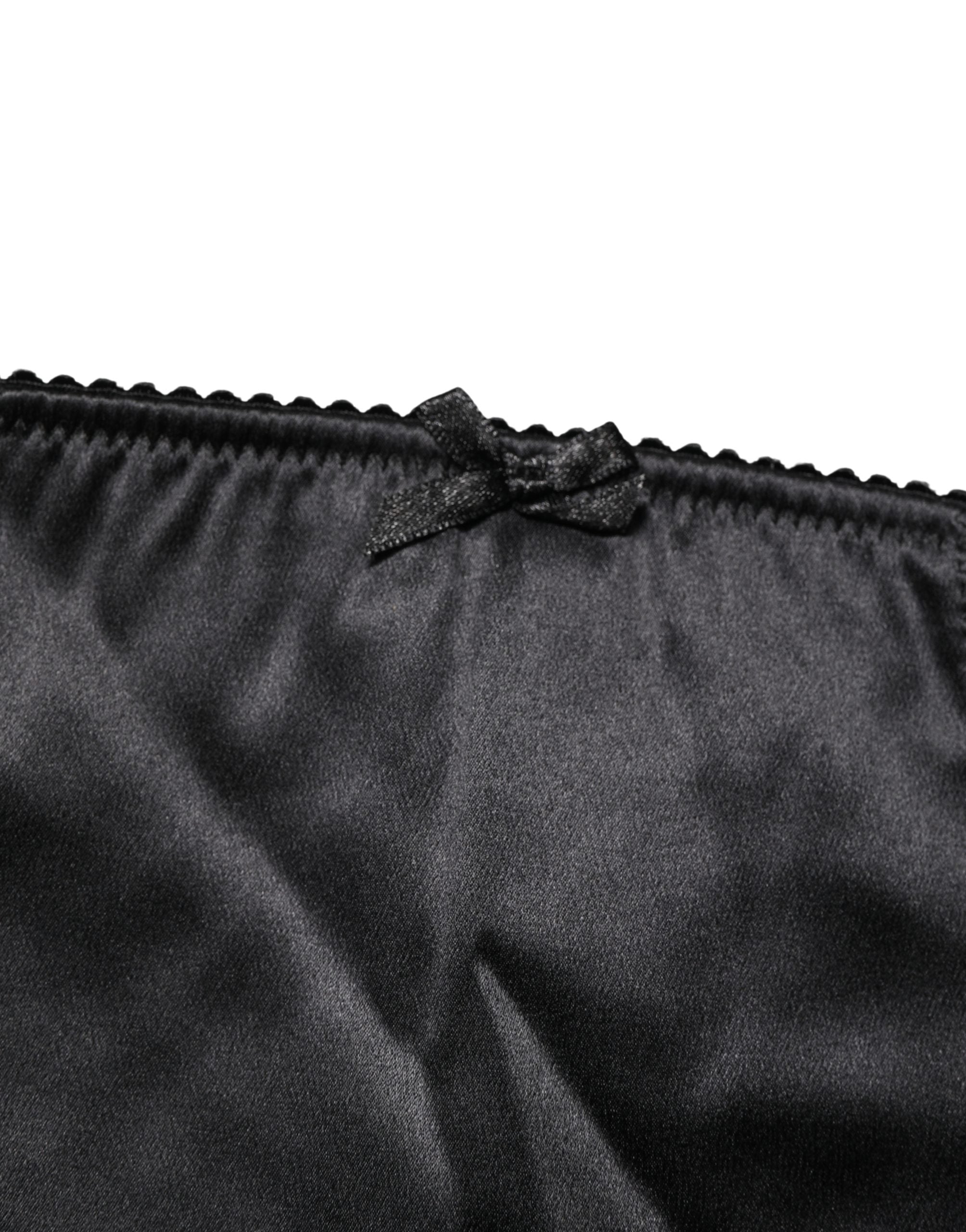 Ropa interior de braga faja de cintura alta de mezcla de seda negra Dolce & Gabbana