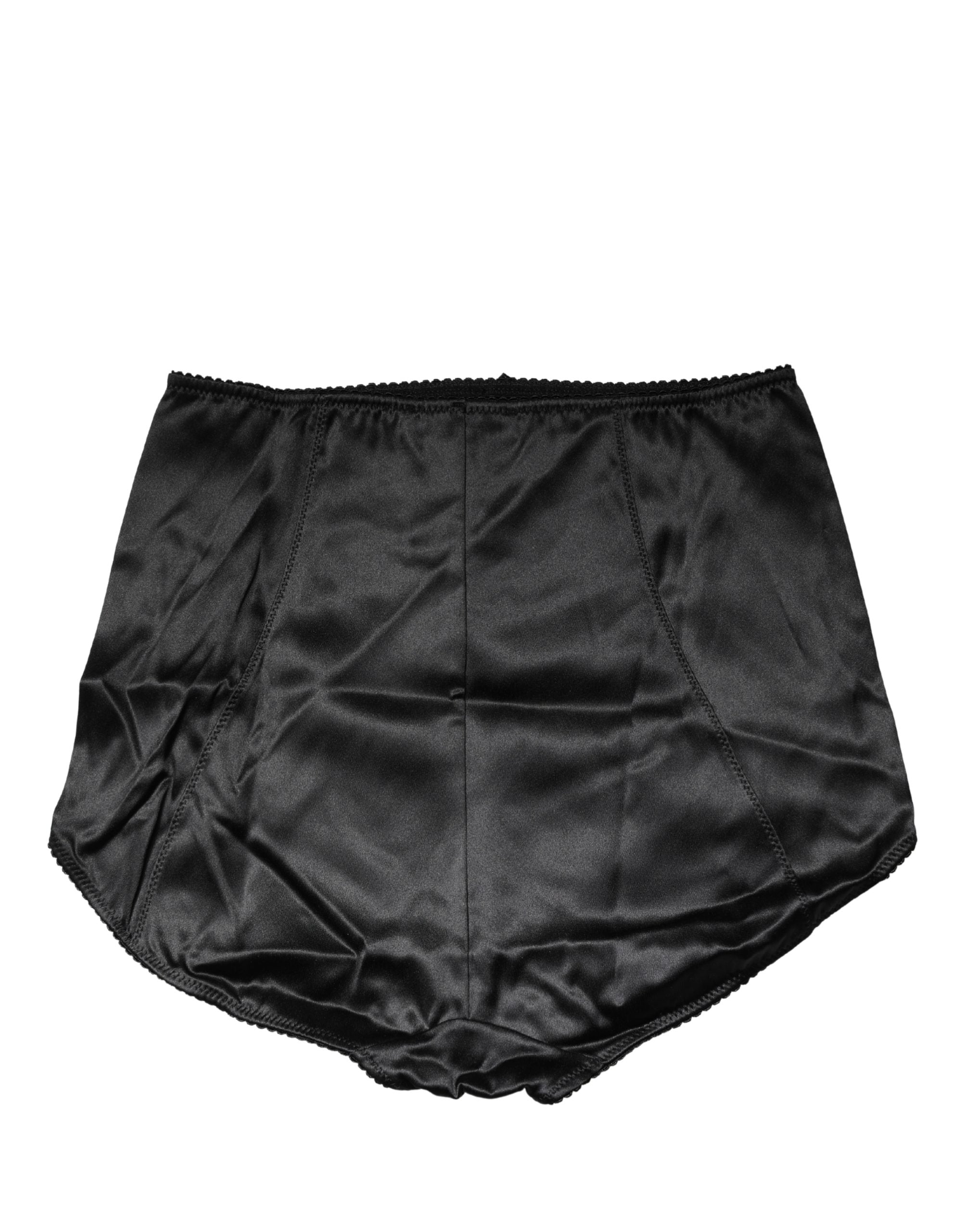 Ropa interior de braga faja de cintura alta de mezcla de seda negra Dolce & Gabbana