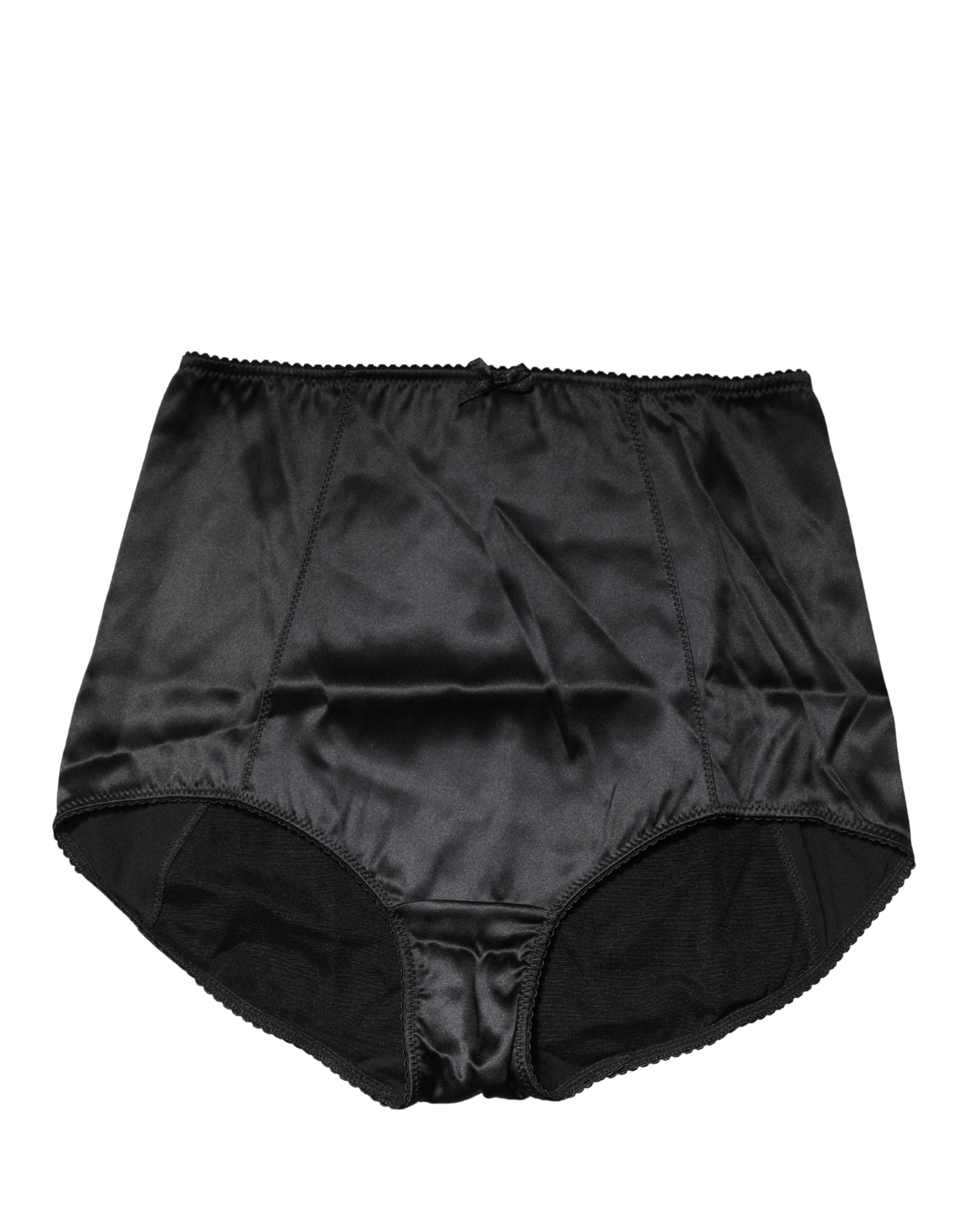 Ropa interior de braga faja de cintura alta de mezcla de seda negra Dolce & Gabbana