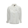 Ella White Cotton Pattern Shirt