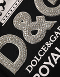 Dolce & Gabbana Black Embellished Cotton Sweatshirt Sweater