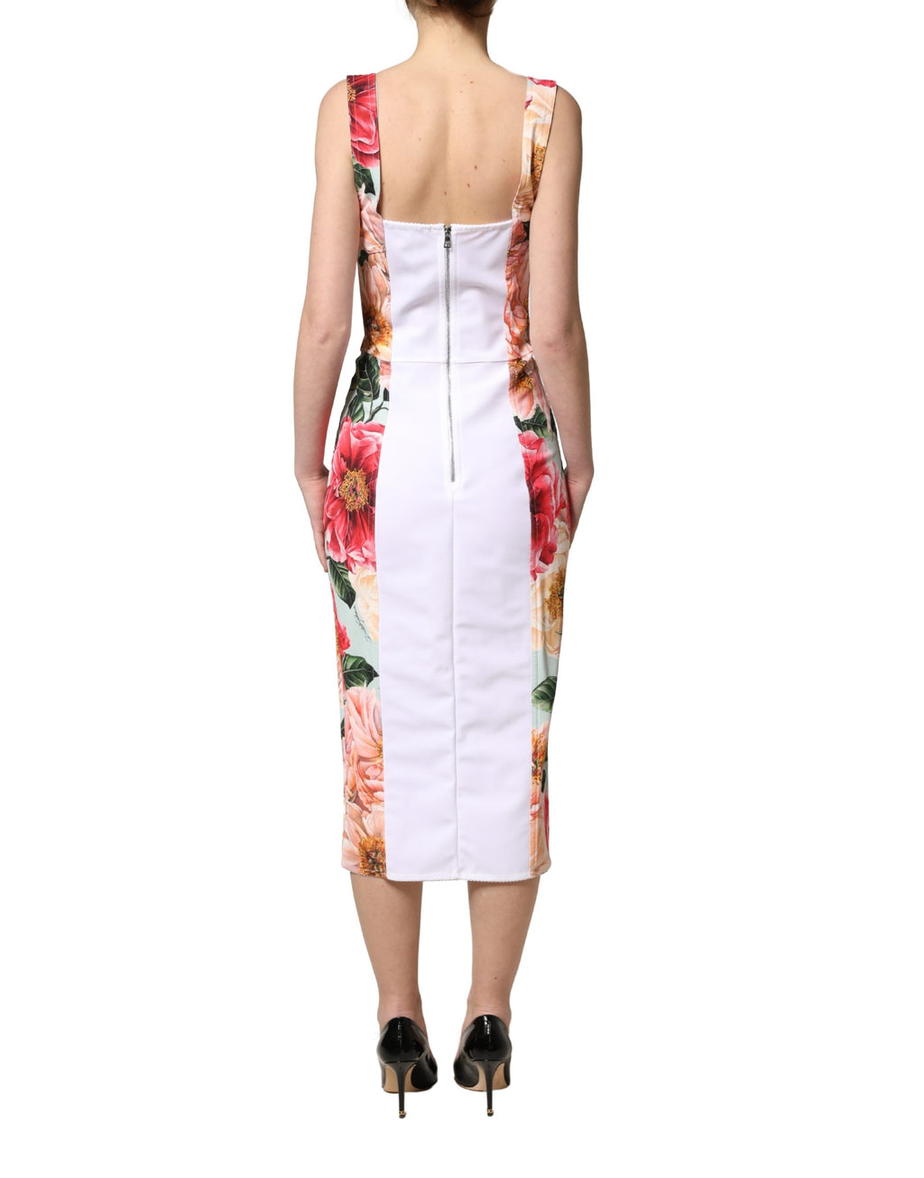 Vestido tubo de viscosa con estampado floral multicolor de Dolce & Gabbana