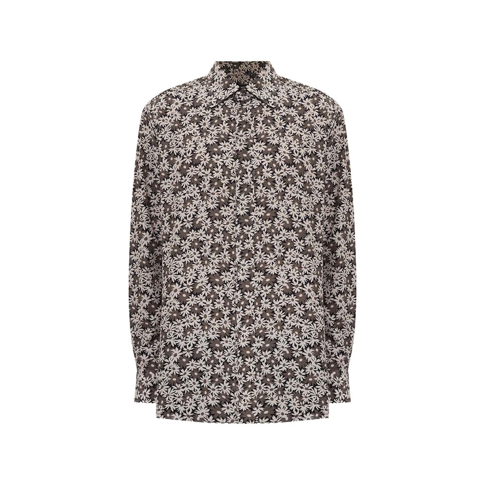 Camisa Tom Ford Bicolor de Algodón Estampado