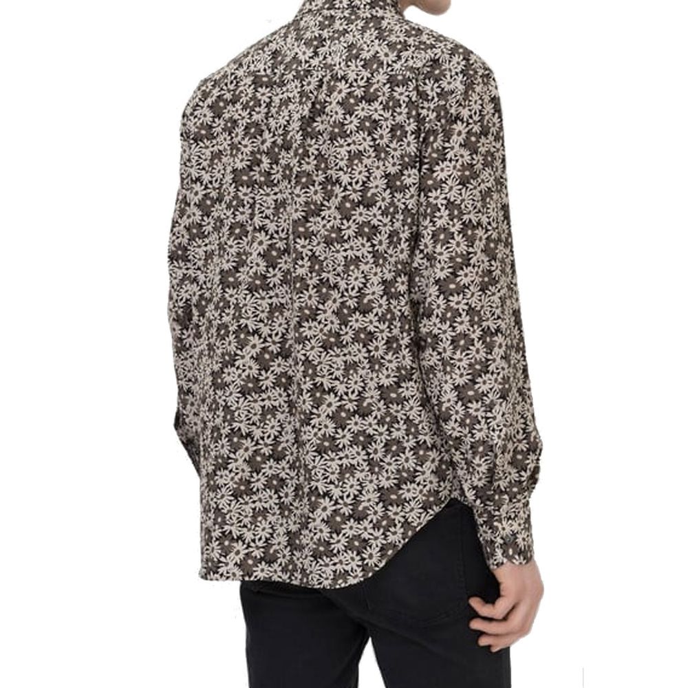 Camisa Tom Ford Bicolor de Algodón Estampado