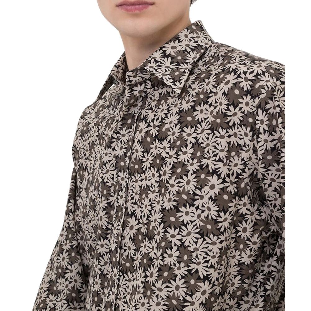 Camisa Tom Ford Bicolor de Algodón Estampado