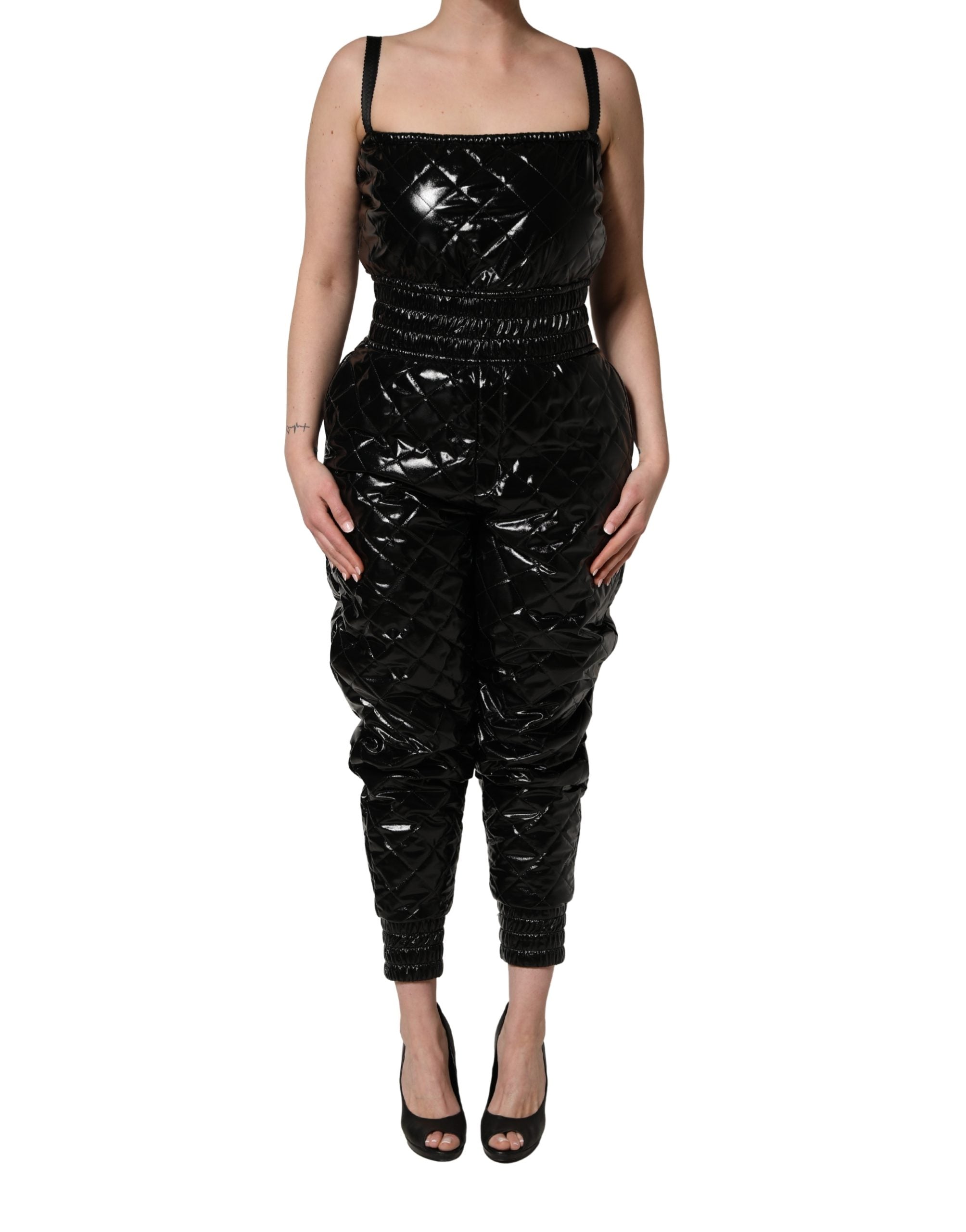 Robe salopette noire sans manches Dolce & Gabbana