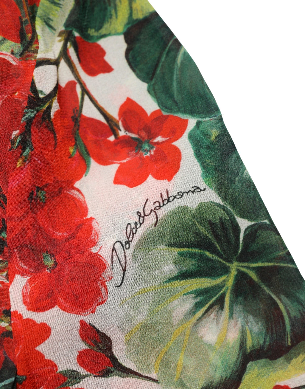 Vestido Dolce & Gabbana Multicolor Floral de Manga Larga y Cuello en V