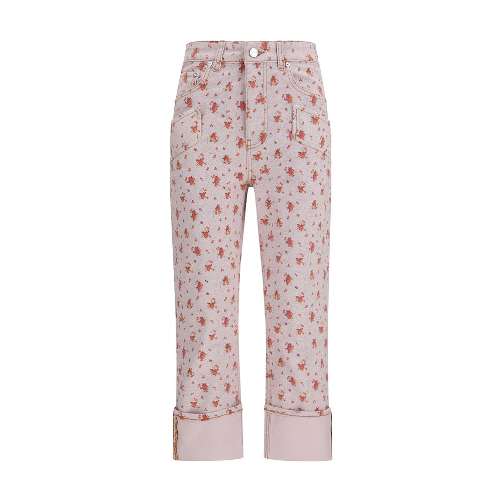 Ganni Multicolor Cotton Cropped Pants