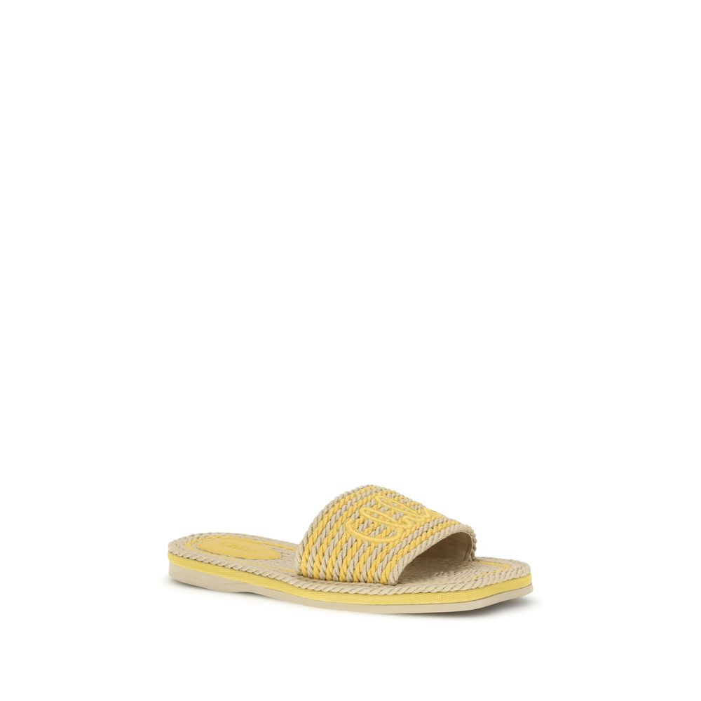 Chloé Beige Raffia Sandals