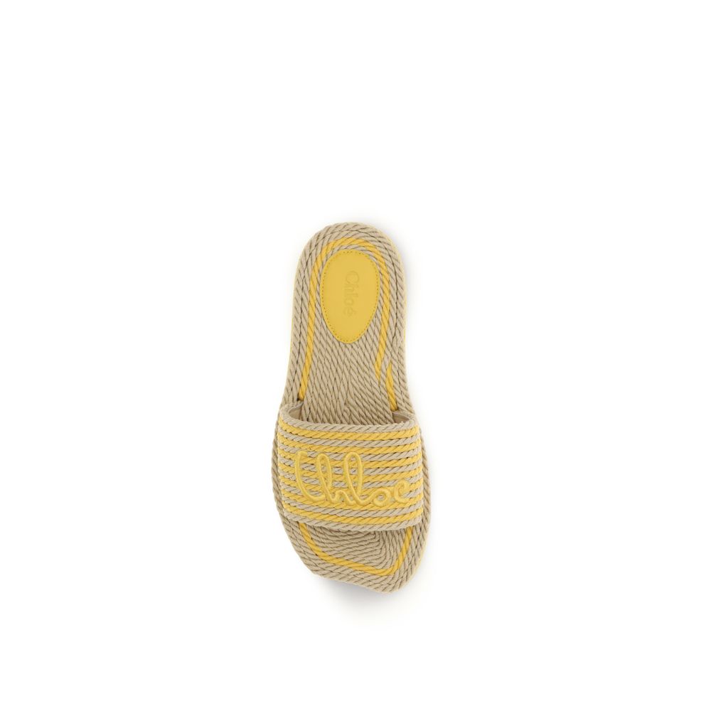 Chloé Beige Raffia Sandals