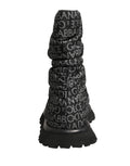 Dolce & Gabbana Black Logo Print Lace Up Snow Boots Shoes