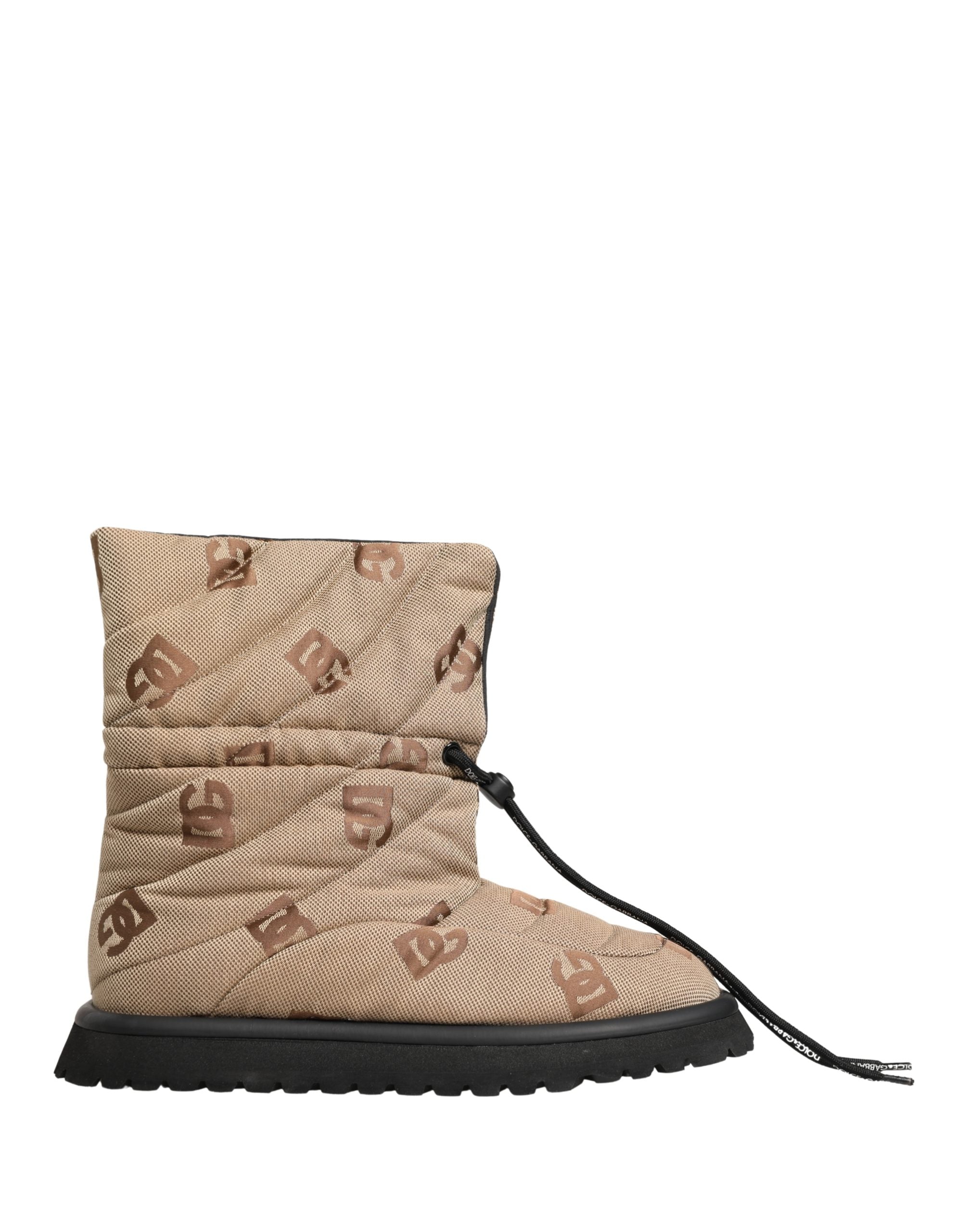 Bottes de Neige Montantes Dolce & Gabbana Marron à Imprimé Logo