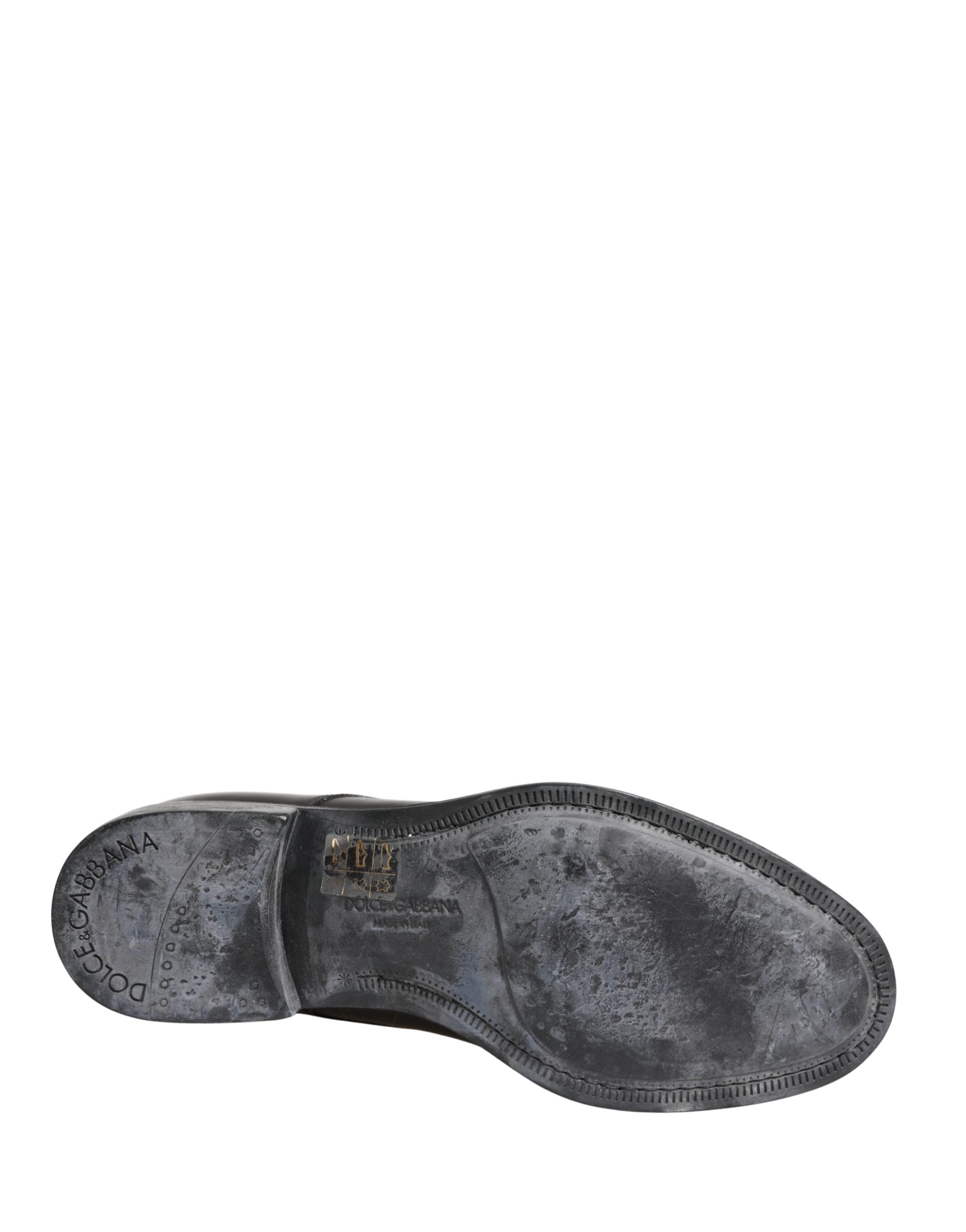 Zapatos de vestir tipo derby para hombre de piel de becerro negra Dolce & Gabbana