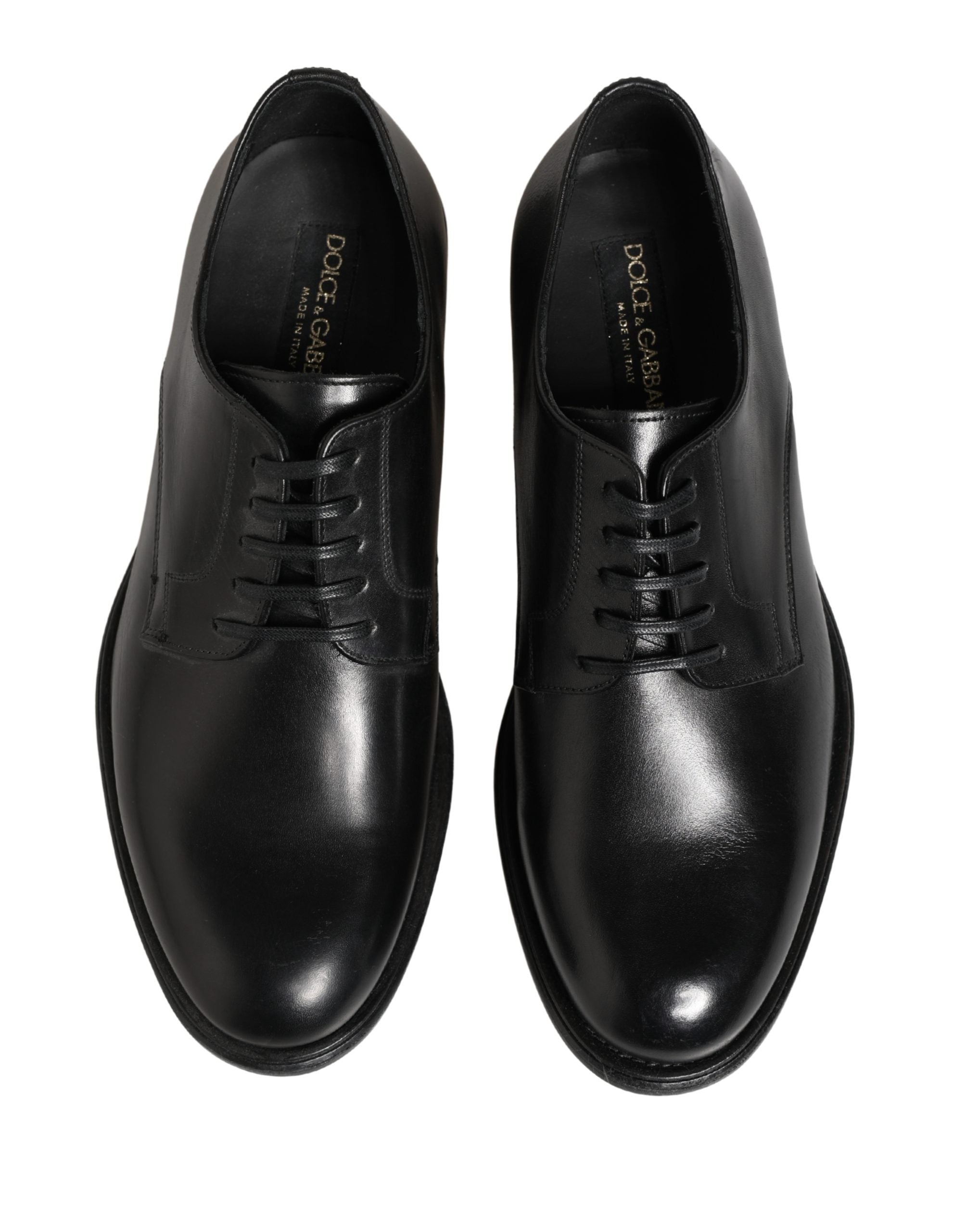 Zapatos de vestir tipo derby para hombre de piel de becerro negra Dolce & Gabbana