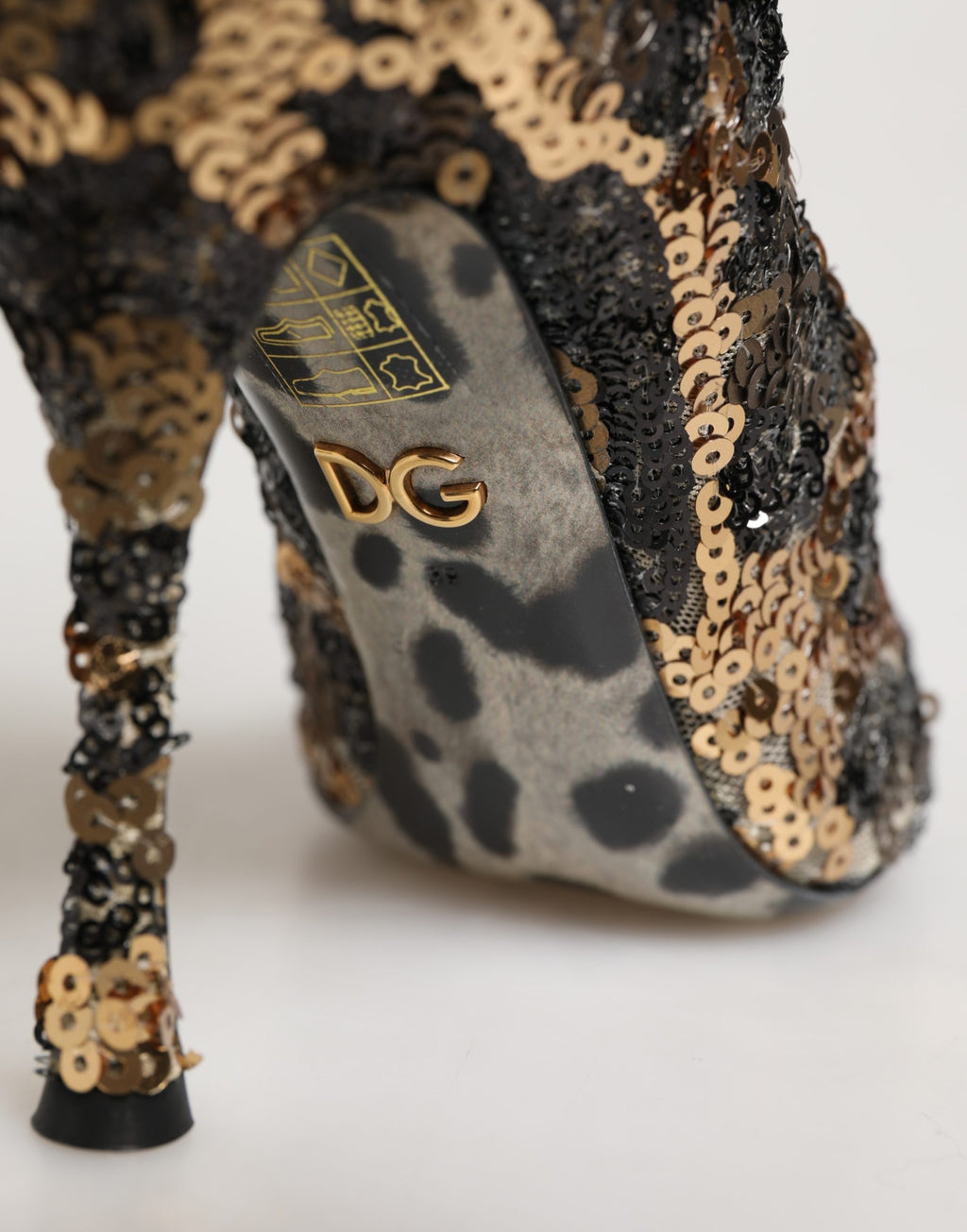 Botines Dolce & Gabbana Gold Leopard Sequin Sock
