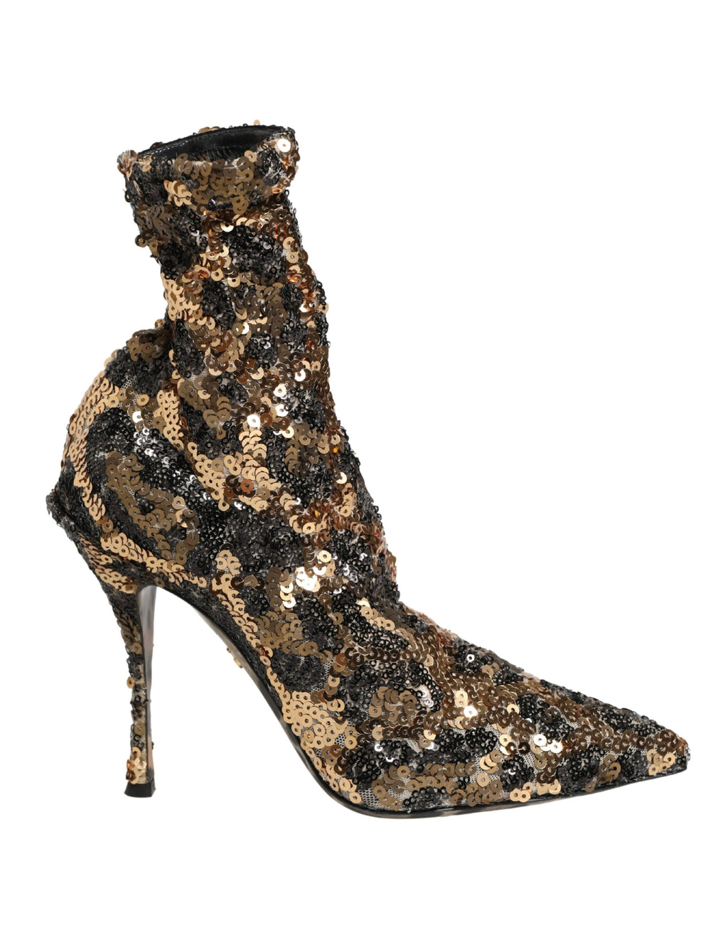 Botines Dolce & Gabbana Gold Leopard Sequin Sock