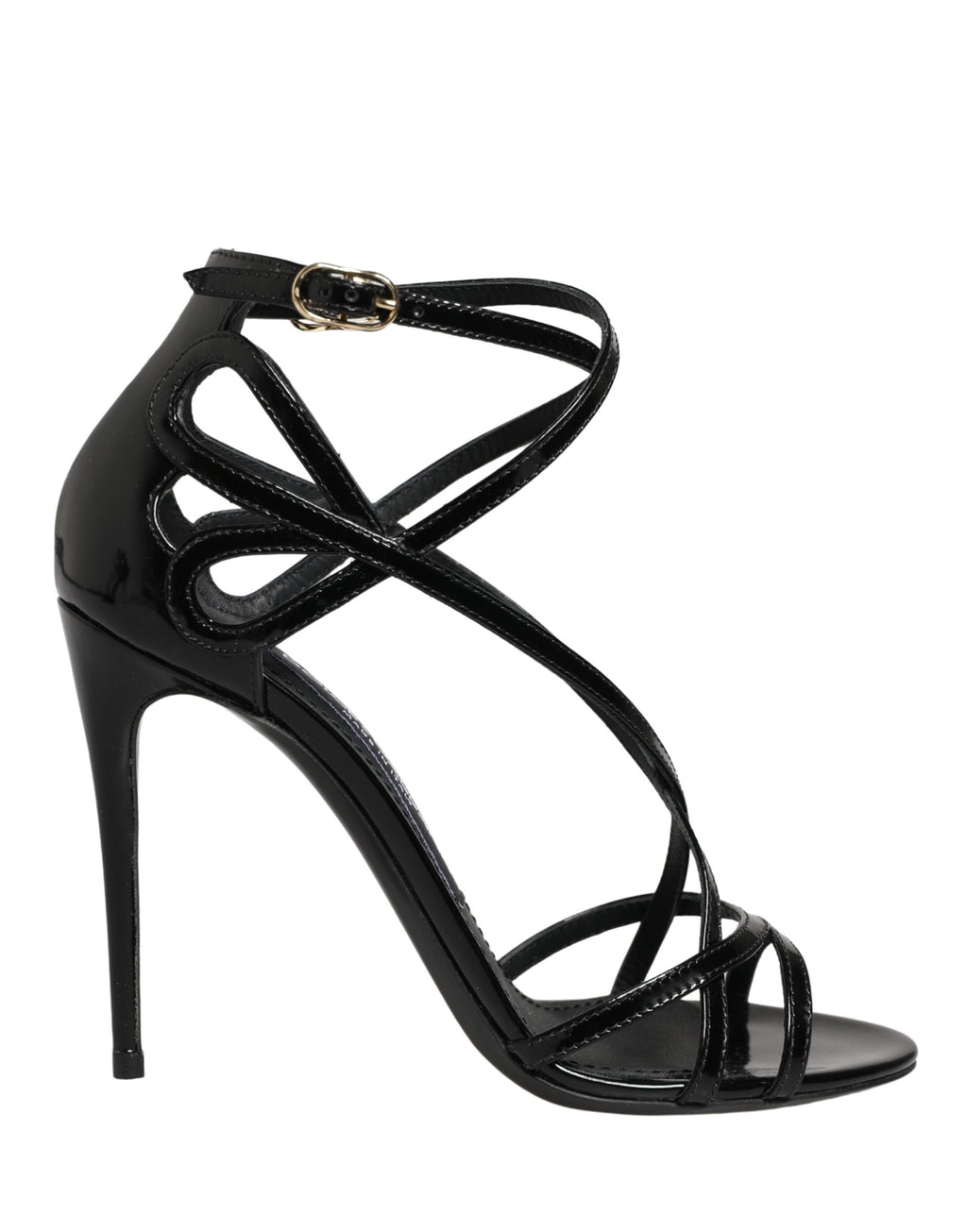 Zapatos de tacón de aguja de cuero negro Dolce & Gabbana