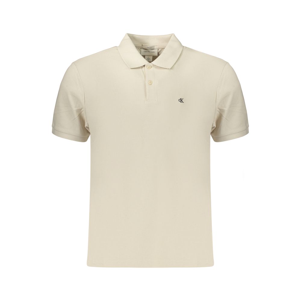 Polo de hombre Calvin Klein de algodón beige