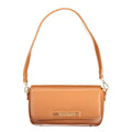 Mario Valentino Brown Polyurethane Women's Bag with Adjustable Shoulder Strap