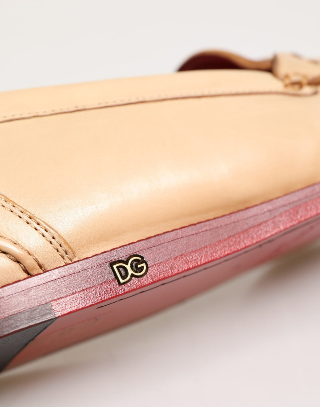 Mocasines sin cordones de hombre de cuero con borlas beige Dolce & Gabbana