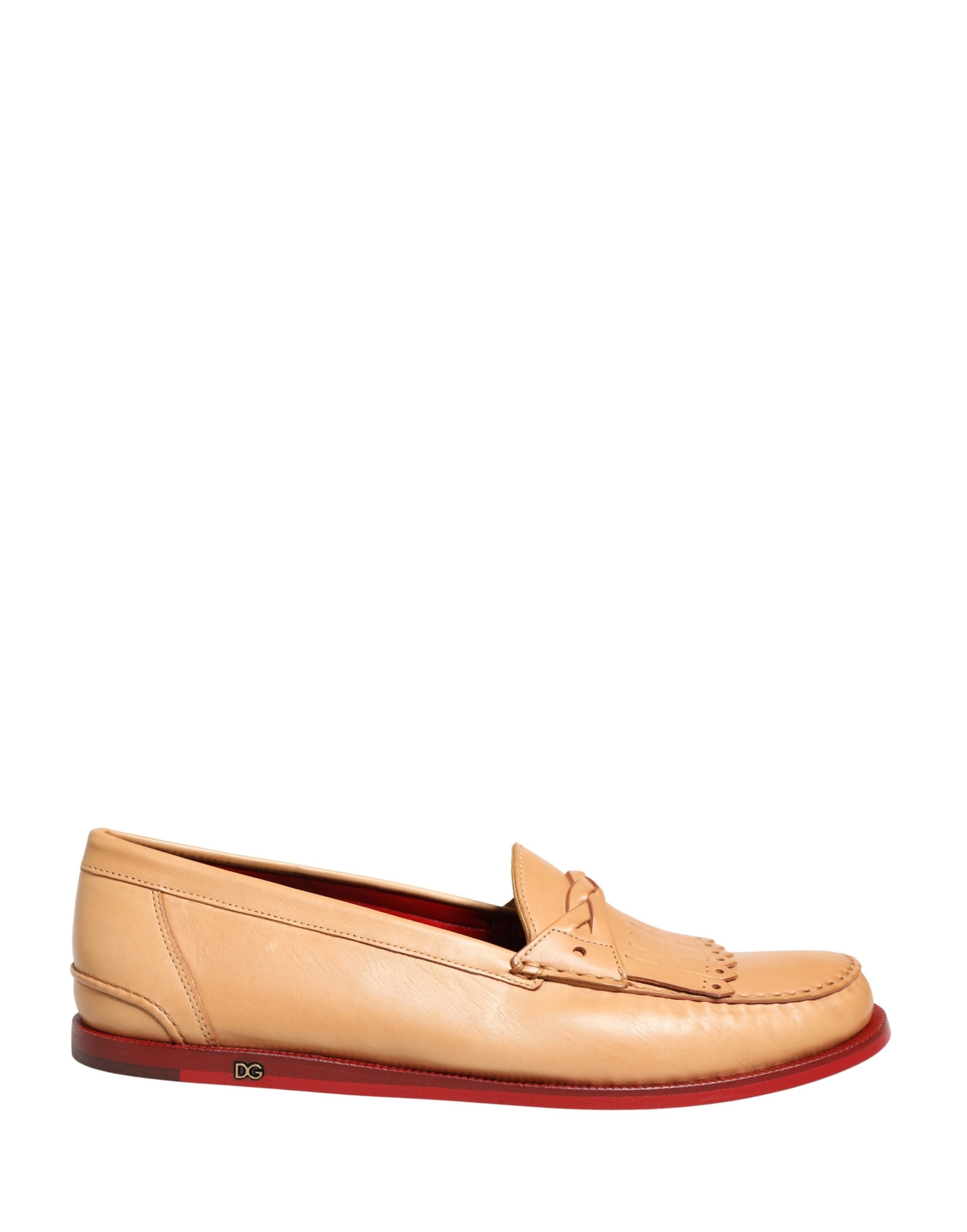 Mocasines sin cordones de hombre de cuero con borlas beige Dolce & Gabbana