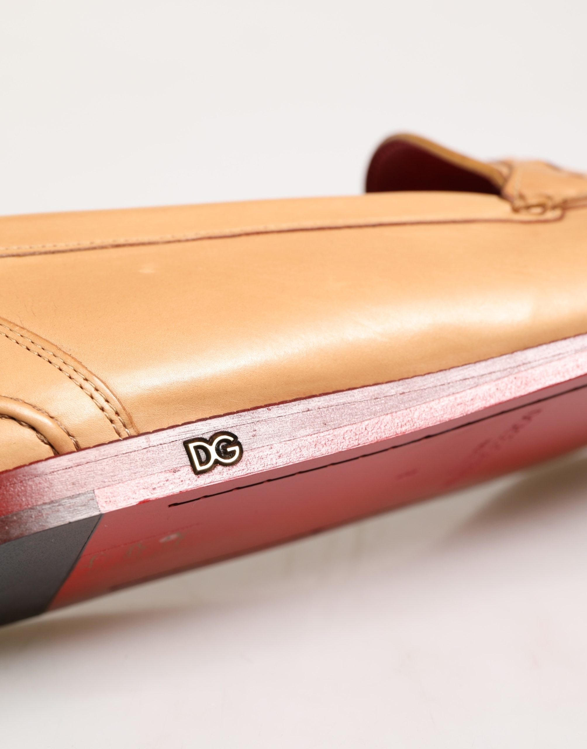 Mocasines sin cordones de hombre de cuero con borlas beige Dolce & Gabbana