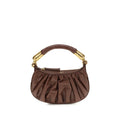 Bolso de hombro Balmain de piel de becerro marrón Bos Taurus
