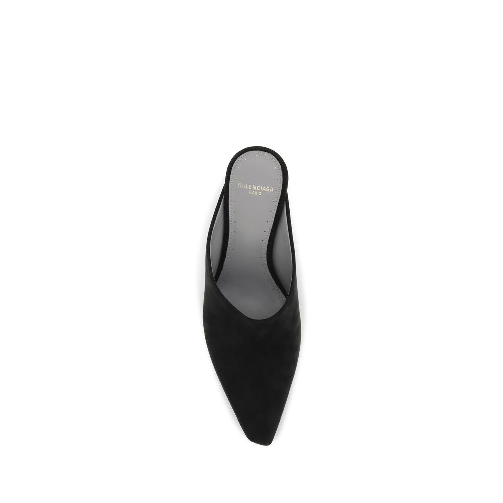 Balenciaga Black Suede Leather Mid Heel Pumps