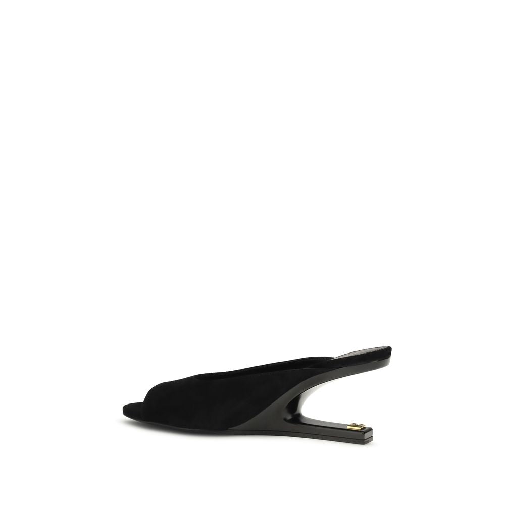 Balmain Black Calf Leather Bos Taurus Mules