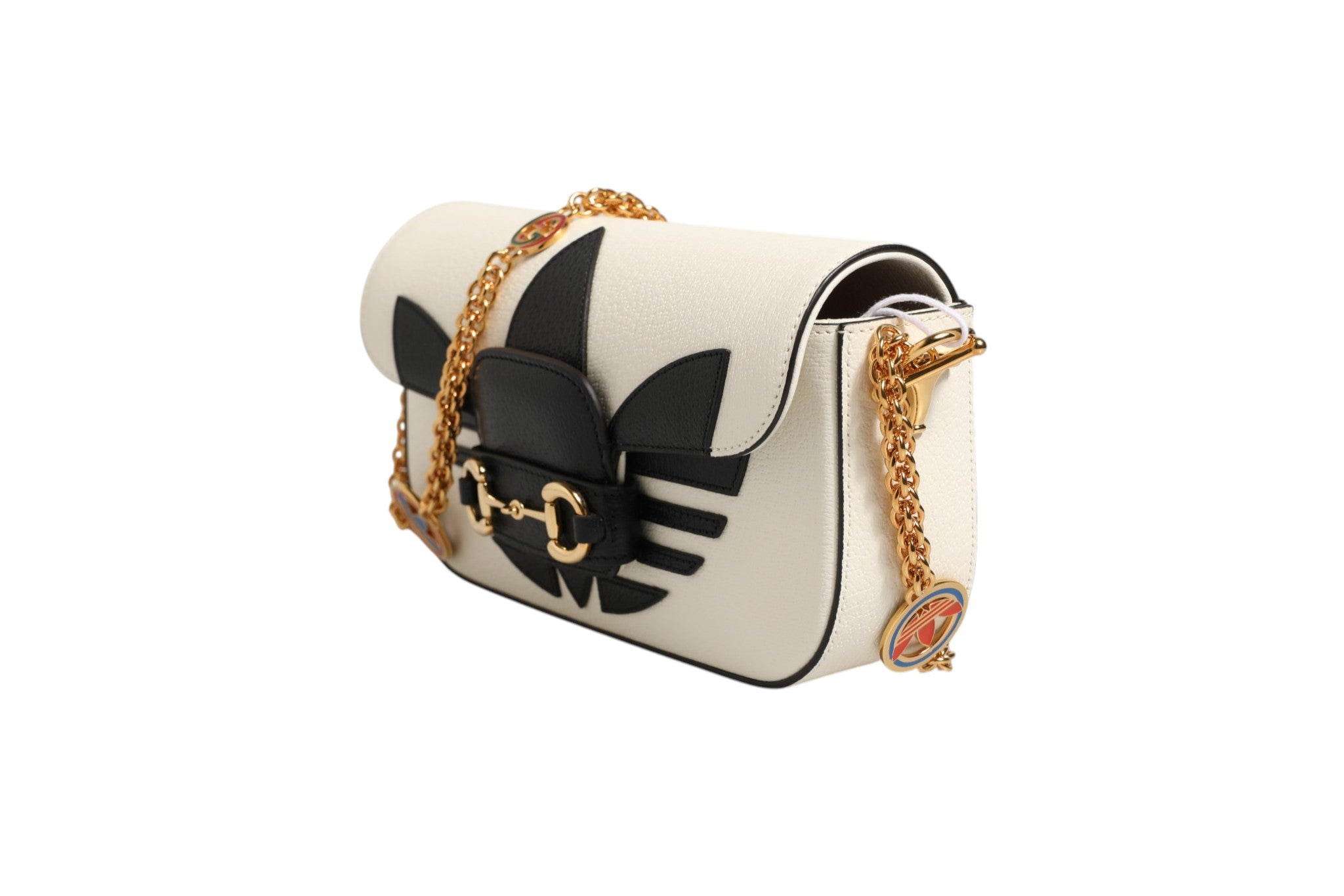 Bolso de hombro Gucci x Adidas Horsebit 1955 Negro/Blanco
