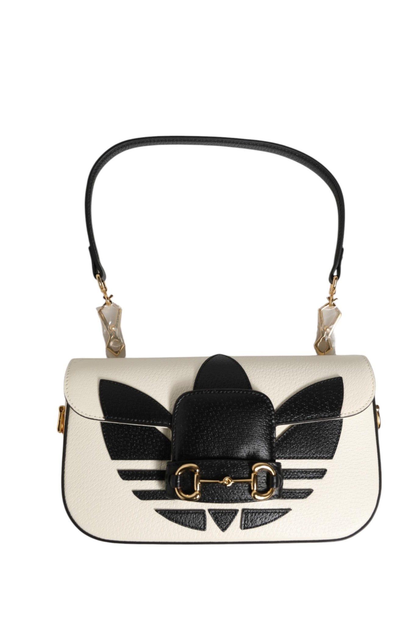 Bolso de hombro Gucci x Adidas Horsebit 1955 Negro/Blanco