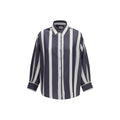 Cruna Blue Viscose Pattern Shirt