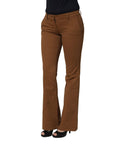 Siviglia Brown Low Waist Cotton Women Bootcut Trousers Pants