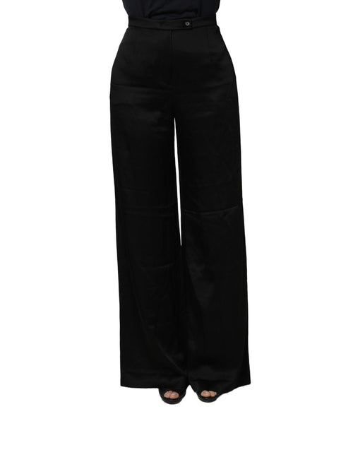 Pantalon large taille haute noir Alberta Ferretti pour femme