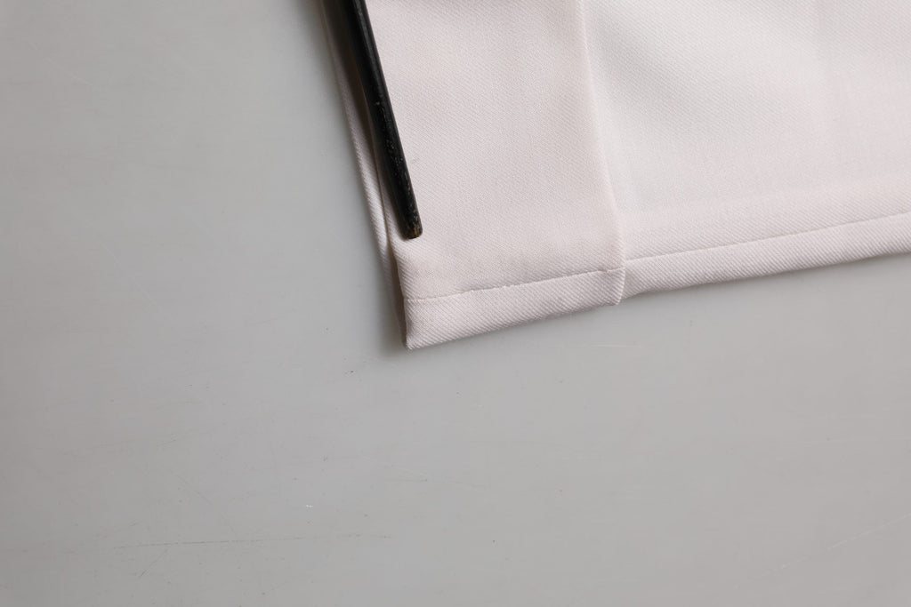 Pantalones capri chinos ceñidos de tiro alto blancos Peserico
