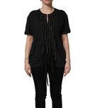 Camiseta Dsquared² negra de manga corta de algodón adornada con cadena