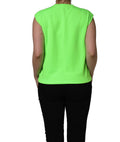 Dolce & Gabbana Neon Green DG Sequined Sleeveless Jersey Top