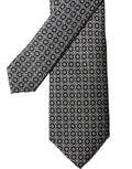 Dolce & Gabbana Black White Patterned Silk Adjustable Men Necktie Tie