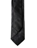 Dolce & Gabbana Black Patterned 100% Silk Adjustable Men Necktie Tie