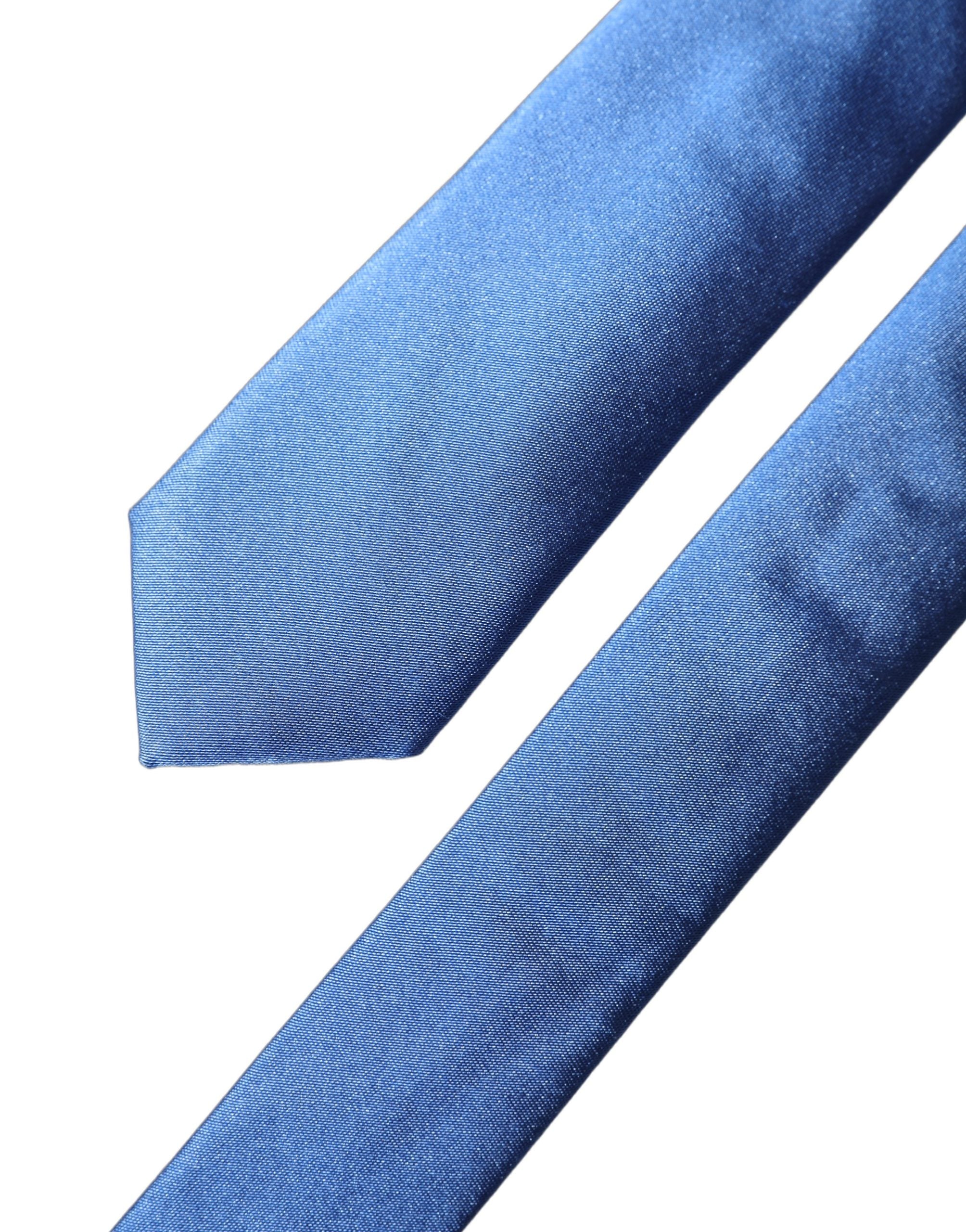 Corbata de hombre Dolce & Gabbana de satén azul 100% seda ajustable