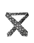Dolce & Gabbana Black White Floral Silk Adjustable Women Necktie Tie