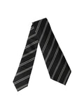 Dolce & Gabbana Black White Stripes Silk Adjustable Women Necktie Tie