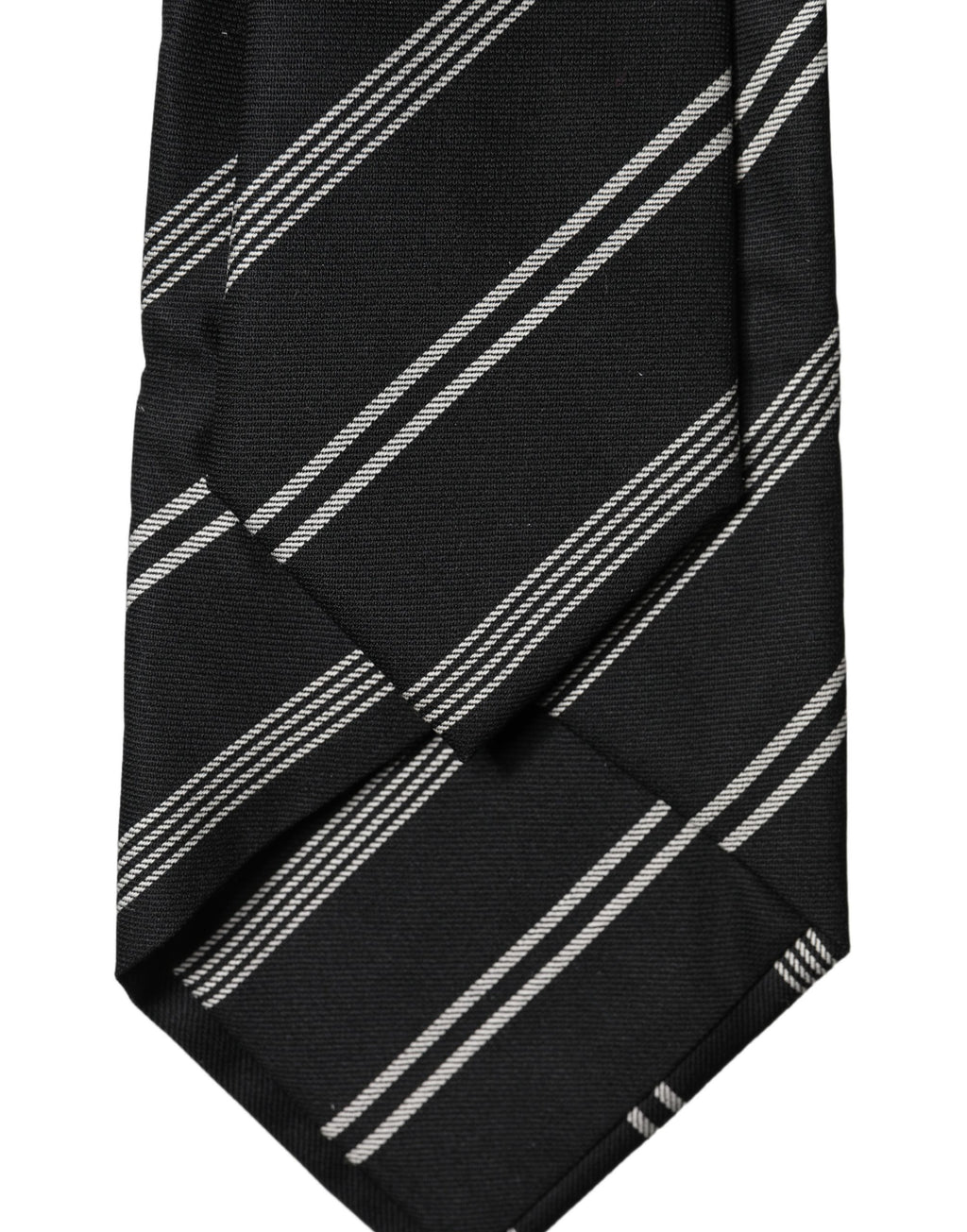 Dolce & Gabbana Black White Stripes Silk Adjustable Women Necktie Tie