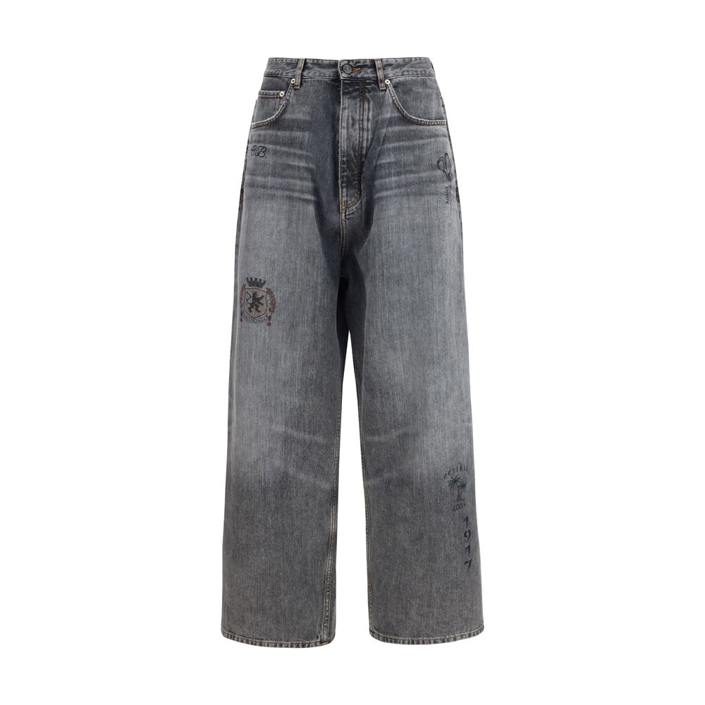 Balenciaga Gray Cotton Casual Pants